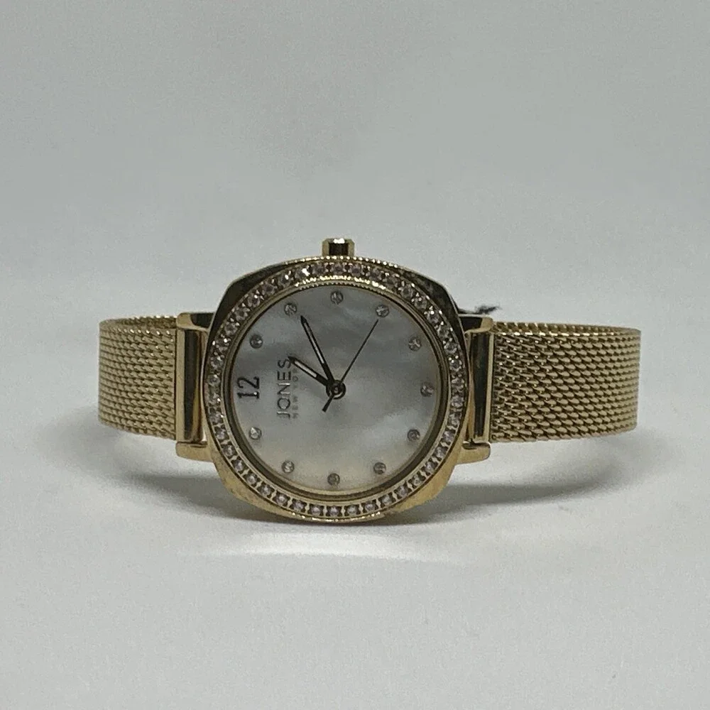 Jones New York JNY11582 Women Gold Stainless Steel Mesh Analog Dial Watch HME640